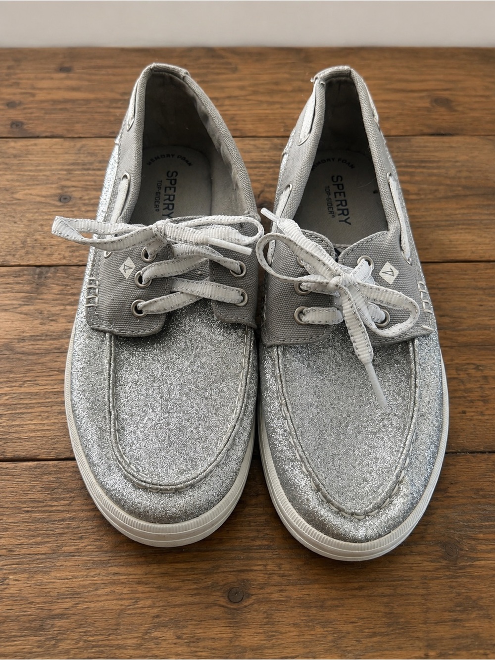 Sperry Silver Glitter Shoes
